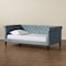 Baxton Studio Cora ModernLight Blue Velvet Upholstered and Dark Brown Finished Wood Full Size Daybed 200-12556-ZORO - alternate 5